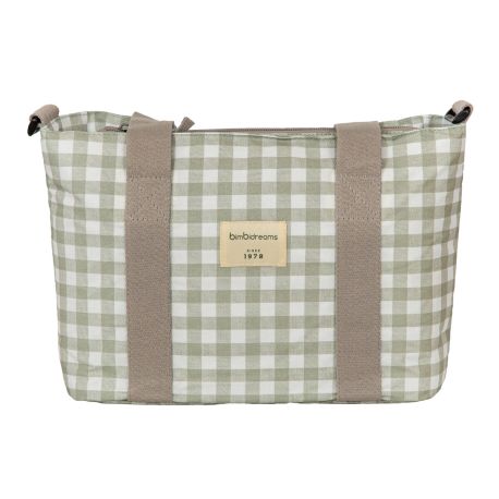 Bolso pañalera crossbody con cambiador Vichi (blanco/verde) de Bimbidreams