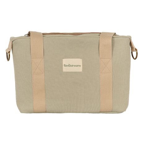 Bolso pañalera crossbody con cambiador Waffle (verde) de Bimbidreams