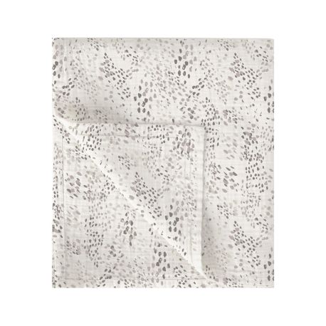 Muselina de bambú 120x120 cm Dots (blanco/lino) de Bimbidreams