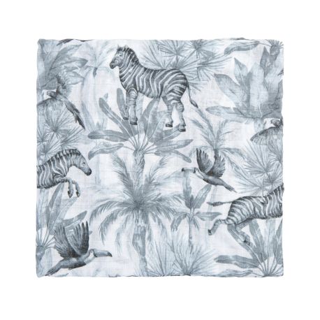 Muselina de bambú 120x120 cm Zebra (blanco) de Bimbidreams