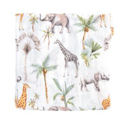 Muselina de bambú 120x120 cm África (blanco) de Bimbidreams