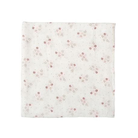 Muselina de bambú 120x120 cm Stars (blanco/rosa) de Bimbidreams