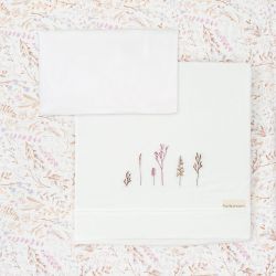 Tríptico de punto cuna mini 50x80 Niza (blanco/lila) de Bimbidreams