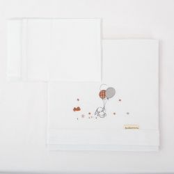 Tríptico de punto cuna mini 50x80 Jolie (blanco/lino) de Bimbidreams