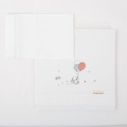 Tríptico de punto cuna mini 50x80 Jolie (blanco/rosa) de Bimbidreams