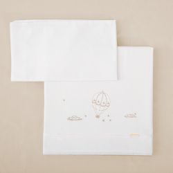 Tríptico de punto cuna 60x120 Noé (blanco/lino) de Bimbidreams