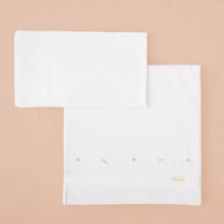 Tríptico de punto cuna 60x120 Dafne (blanco/rosa) de Bimbidreams