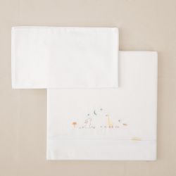 Tríptico de punto cuna 60x120 Happy Forest (blanco/lino) de Bimbidreams