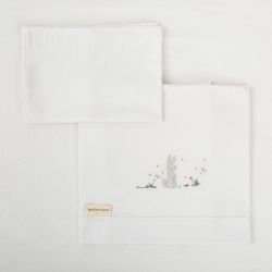 Tríptico de punto cuna 60x120 Campo (blanco/lino) de Bimbidreams