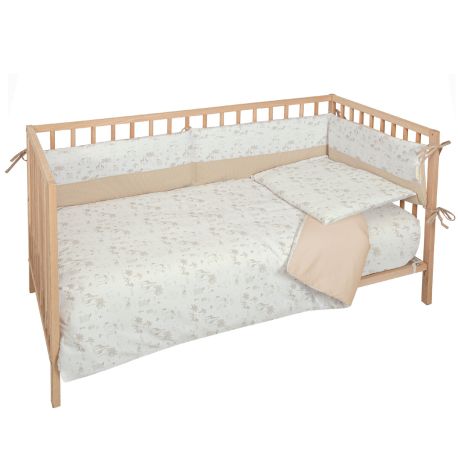 Set nórdico cuna 110x155 cm Noé (blanco/lino) de Bimbidreams