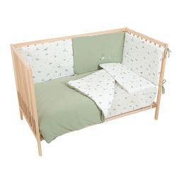 Set nórdico cuna 110x155 cm Trex (blanco/verde) de Bimbidreams