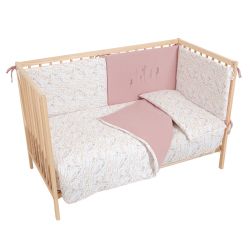 Set nórdico cuna 110x155 cm Niza (blanco/lila) de Bimbidreams