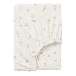Sábana bajera de punto cuna mini 50x80 Monet (blanco/rosa) de Bimbidreams