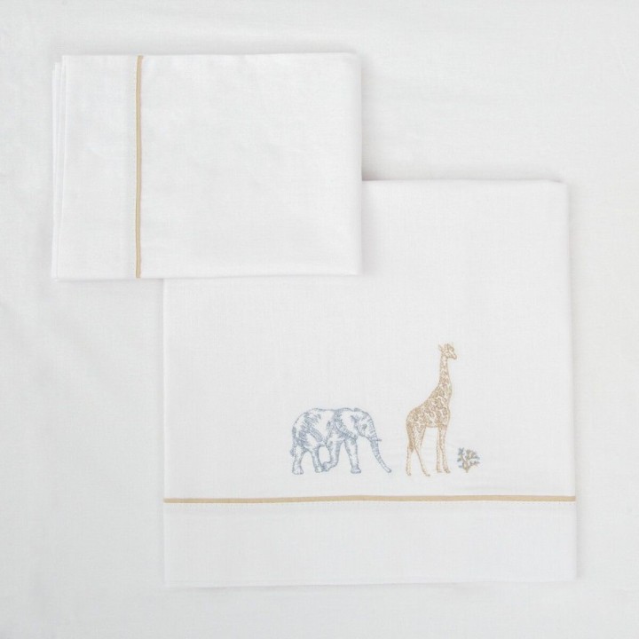 Tríptico sábanas 100% algodón cuna 60x120 Tanzania (multicolor) de Bimbidreams
