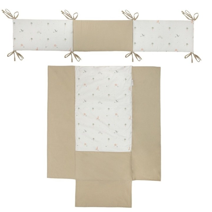 Edredón con protector cuna 60x120 Palm (blanco/verde) de Bimbidreams
