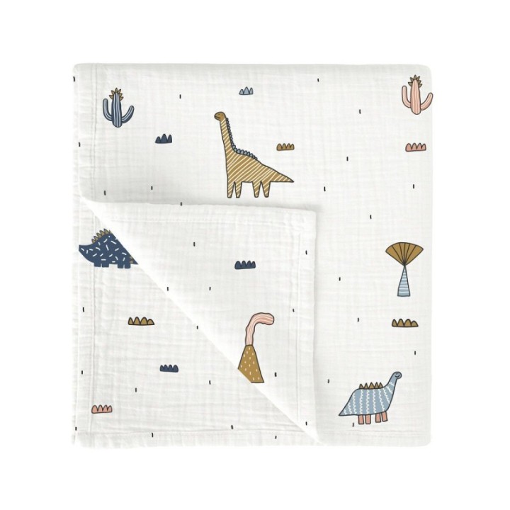 Muselina de bambú 120x120 cm Dinosaurius (color) de Bimbidreams
