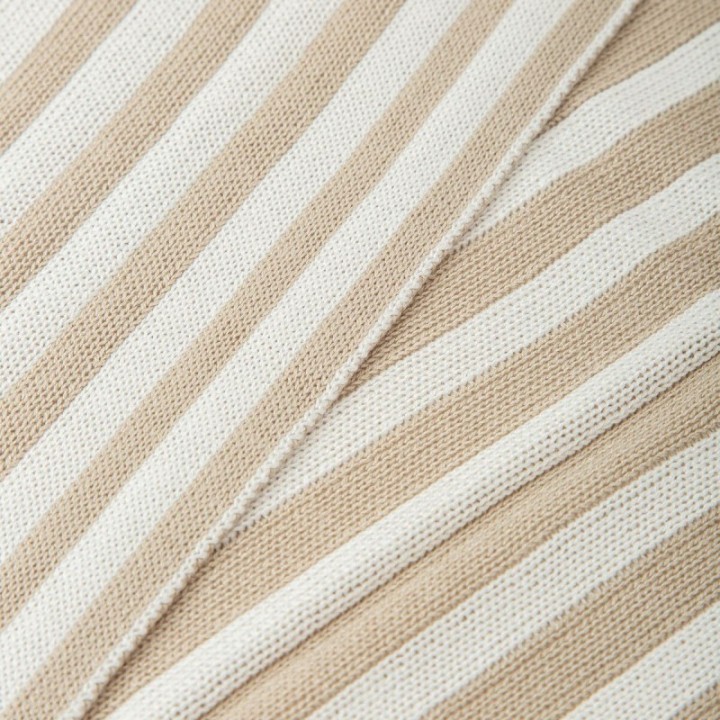 Toquilla de tricot 75x90 cm Bambú Stripes (beige) de Bimbidreams