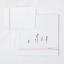 Tríptico sábanas 100% algodón cuna mini 50x80 Niza (blanco/lila) de Bimbidreams