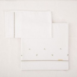 Tríptico sábanas 100% algodón cuna mini 50x80 Cornelia (verde) de Bimbidreams