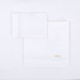 Tríptico sábanas 100% algodón cuna mini 50x80 Punts (blanco) de Bimbidreams
