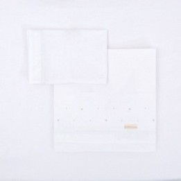 Tríptico sábanas 100% algodón cuna mini 50x80 Punts (gris) de Bimbidreams