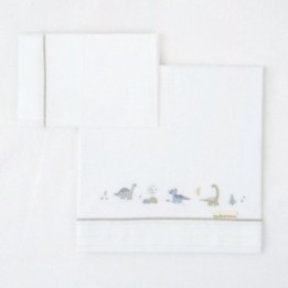 Tríptico sábanas 100% algodón cuna 60x120 Trex (blanco/verde) de Bimbidreams