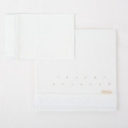 Tríptico sábanas 100% algodón cuna 60x120 Punts (blanco/lino) de Bimbidreams