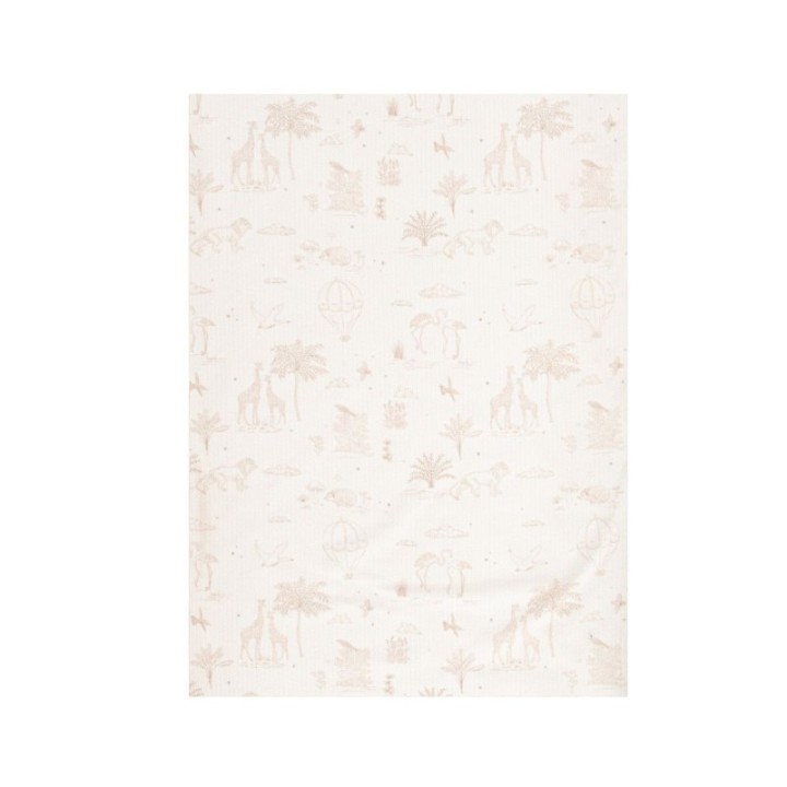 Sábana bajera de punto cuna mini 50x80 Noé (blanco/lino) de Bimbidreams