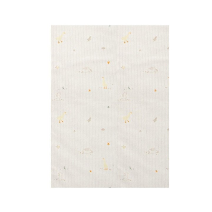 Sábana bajera de punto cuna mini 50x80 Happy Forest (blanco/lino) de Bimbidreams