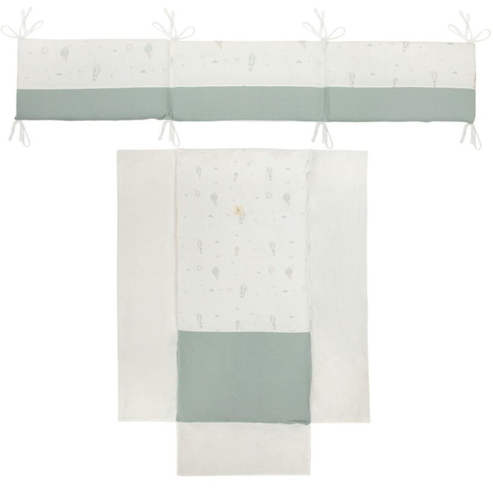 Edredón con protector cuna 60x120 Blue Sky (blanco/verde) de Bimbidreams
