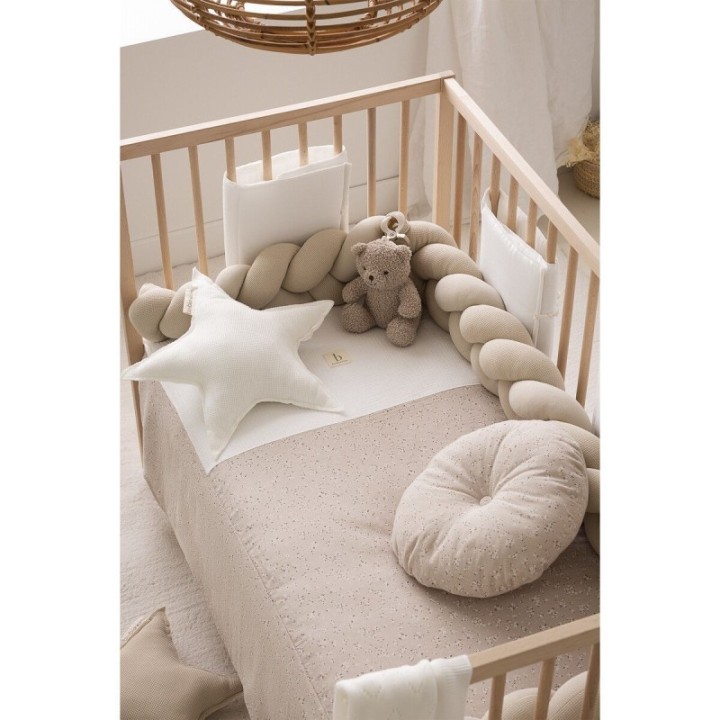 Edredón con protector cuna 60x120 Anaís (blanco/lino) de Bimbidreams