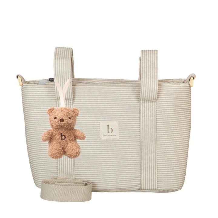 Bolso pañalera crossbody Veneto (blanco/lino) de Bimbidreams