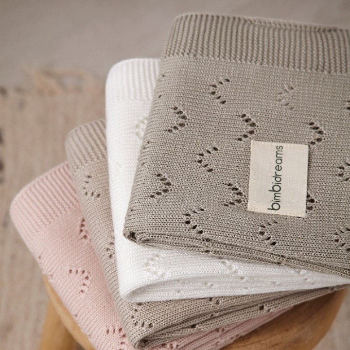 Toquilla de tricot 75x90 cm New Quilt (blanco) de Bimbidreams