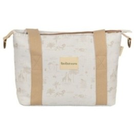 Bolso pañalera crossbody con cambiador Noé (blanco/lino) de Bimbidreams