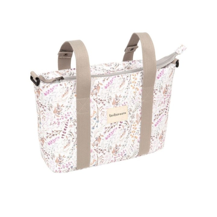 Bolso pañalera crossbody con cambiador Niza (blanco/lila) de Bimbidreams