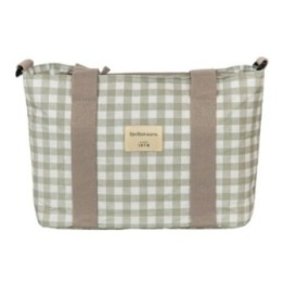 Bolso pañalera crossbody con cambiador Vichi (blanco/verde) de Bimbidreams