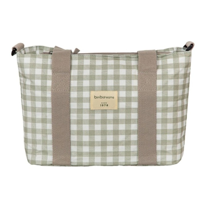 Bolso pañalera crossbody con cambiador Vichi (blanco/verde) de Bimbidreams