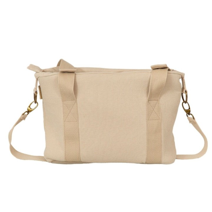 Bolso pañalera crossbody con cambiador Waffle (lino) de Bimbidreams