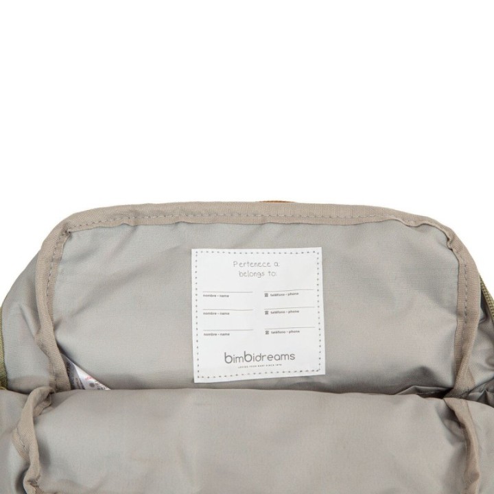 Mochila mini 20x29x13 cm Animalia (lino) de Bimbidreams