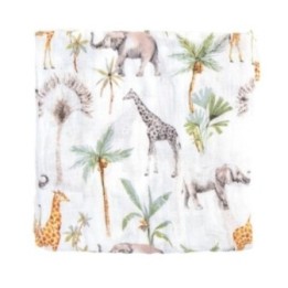 Muselina de bambú 120x120 cm África (blanco) de Bimbidreams