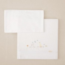 Tríptico de punto cuna mini 50x80 Happy Forest (blanco/lino) de Bimbidreams