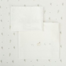 Tríptico de punto cuna mini 50x80 Blue Sky (blanco/verde) de Bimbidreams
