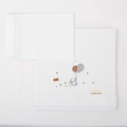 Tríptico de punto cuna mini 50x80 Jolie (blanco/lino) de Bimbidreams