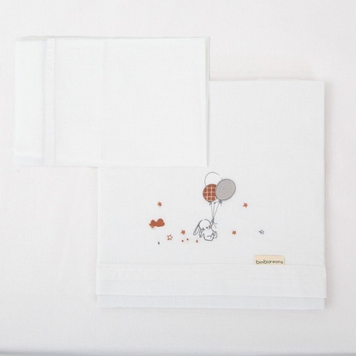 Tríptico de punto cuna mini 50x80 Jolie (blanco/lino) de Bimbidreams