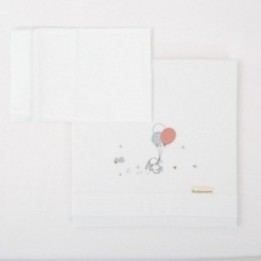 Tríptico de punto cuna mini 50x80 Jolie (blanco/rosa) de Bimbidreams