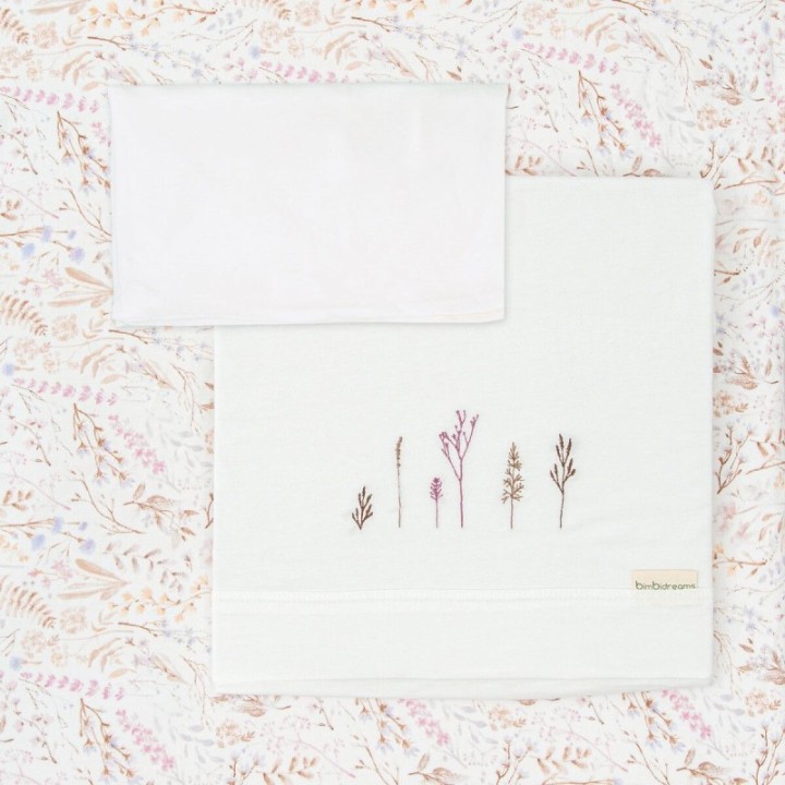 Tríptico de punto cuna 60x120 Niza (blanco/lila) de Bimbidreams