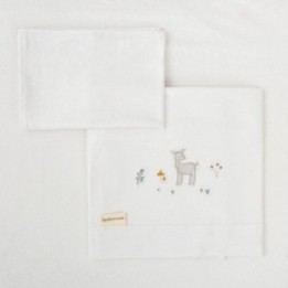 Tríptico de punto cuna 60x120 Deer (blanco/rosa) de Bimbidreams