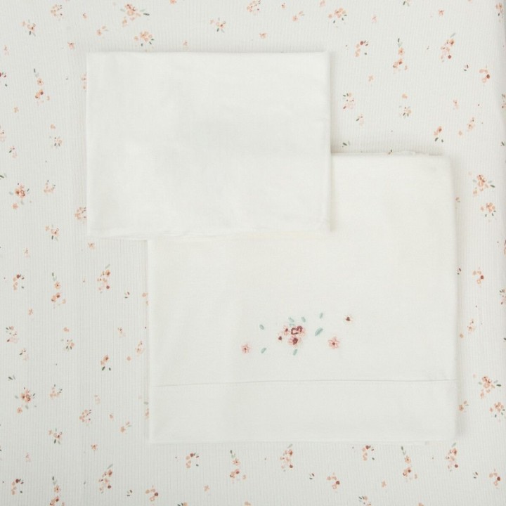 Tríptico de punto cuna 60x120 Monet (blanco/rosa) de Bimbidreams