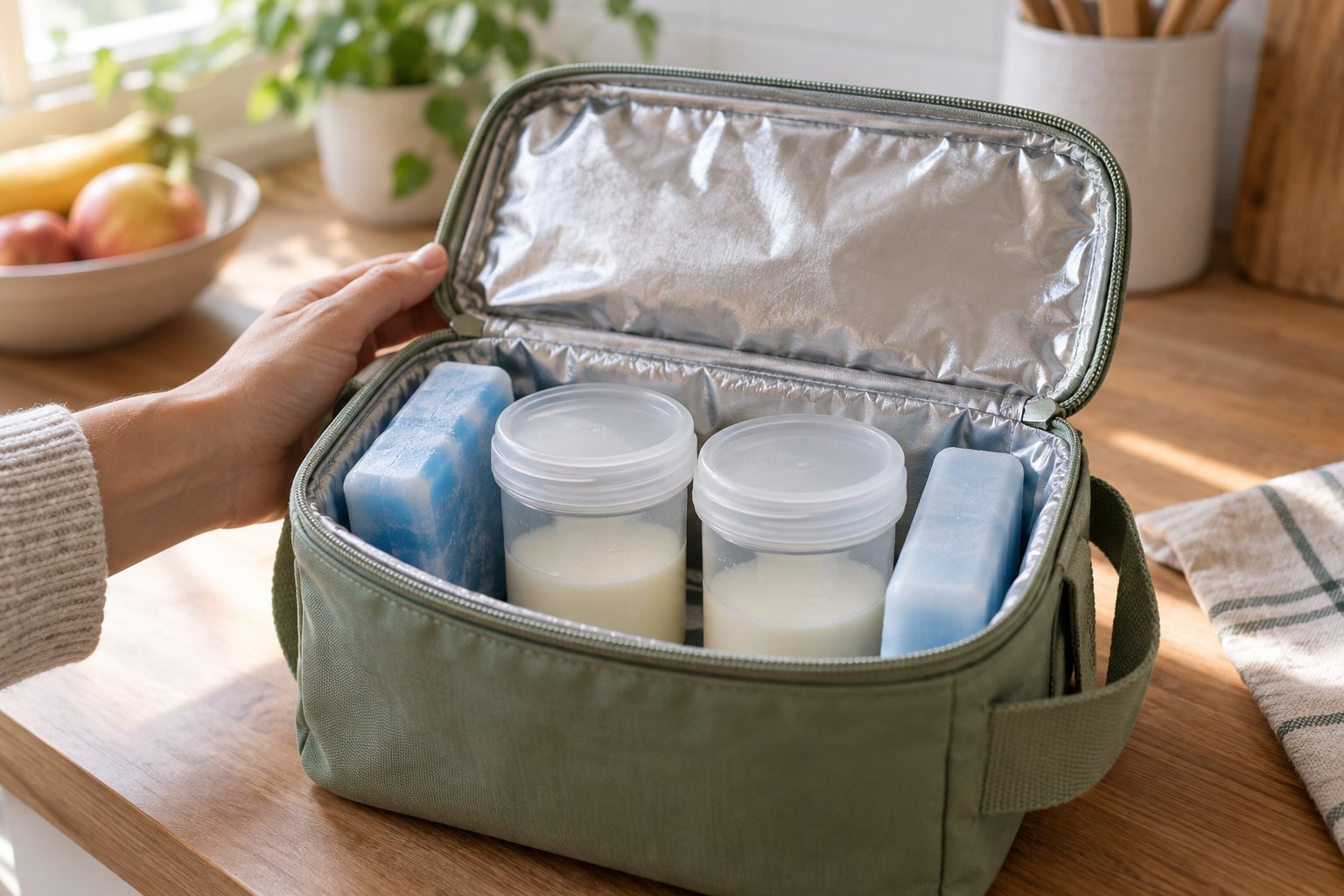 Leite materno para a creche: conservar, transportar e entregar