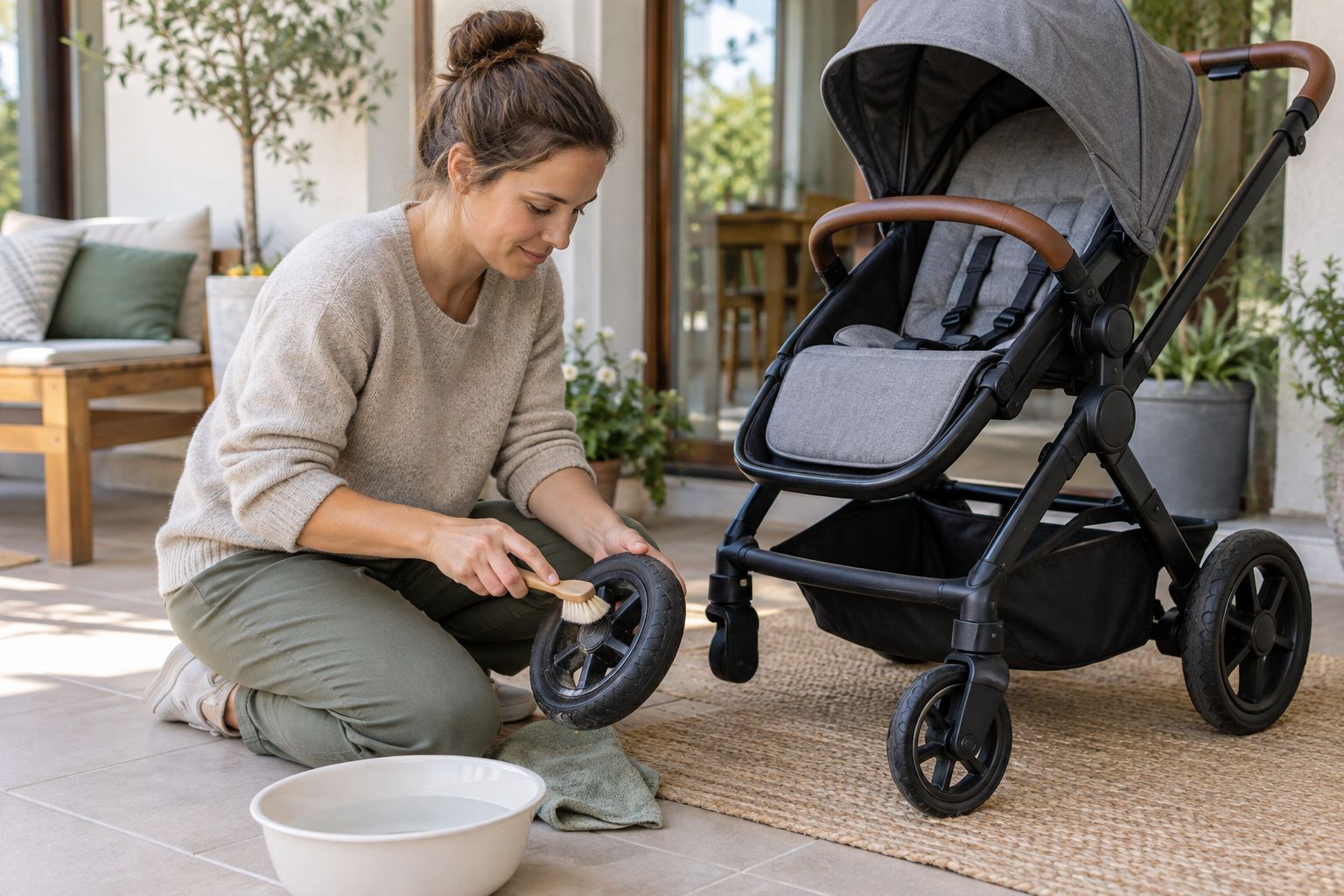 Cómo limpiar el carrito del bebé: tejidos, ruedas y frenos